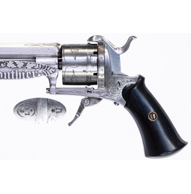 Lovely Cased Dumonthier Pinfire Revolver with Folding Dagger Blade