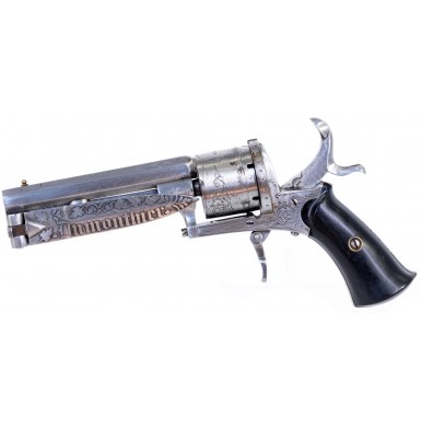Lovely Cased Dumonthier Pinfire Revolver with Folding Dagger Blade