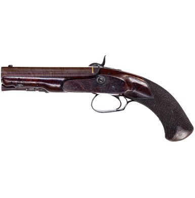 Fine Carbine Bore Percussion Overcoat Pistol by Prosser