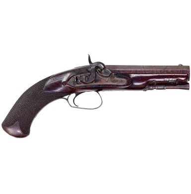 Fine Carbine Bore Percussion Overcoat Pistol by Prosser