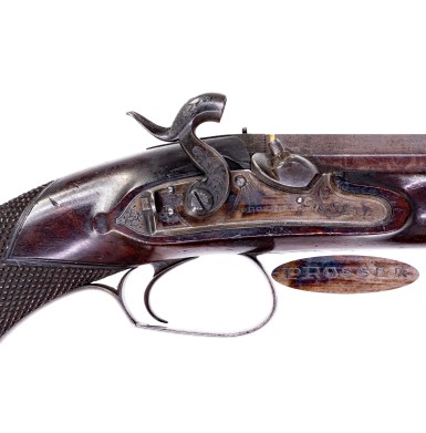 Fine Carbine Bore Percussion Overcoat Pistol by Prosser