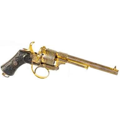 Fine Engraved & Gilt Pinfire Revolver by Chaineaux of Liège