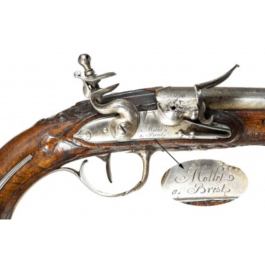 Silver Mounted French Flintlock Coat Pistols by Mollet