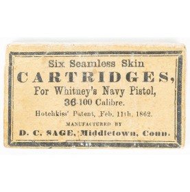 Fine Original Packet of Hotchkiss' Patent Cartridges for the Whitney Navy Revolver