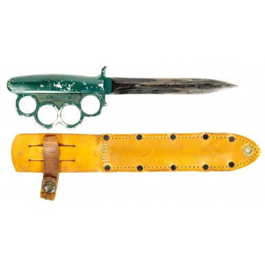 Everitt Knuckle Knife - Very Fine & Scarce Green Handled WWII Fighting Knife