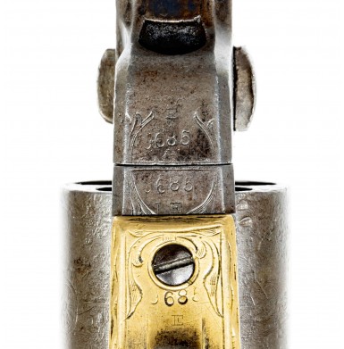 Factory Engraved Colt 4 1/2-Inch 38 Caliber Colt Model 1862 Pocket Navy Cartridge Revolver