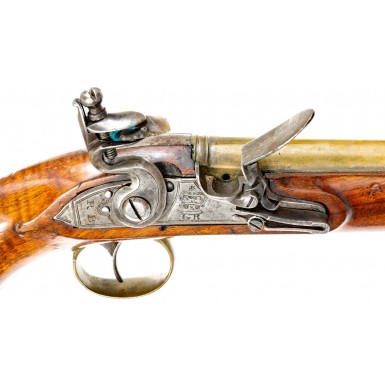 Late 18th Century Brass Barreled Flintlock Holster Pistol by Richard Welford