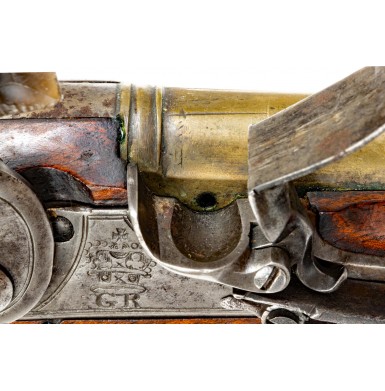 Late 18th Century Brass Barreled Flintlock Holster Pistol by Richard Welford