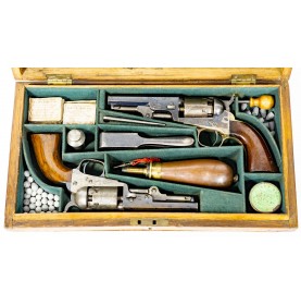English Double Cased Set of 4-Inch Colt 1849 Pocket Revolvers