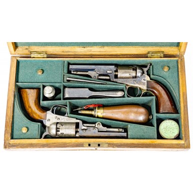 English Double Cased Set of 4-Inch Colt 1849 Pocket Revolvers