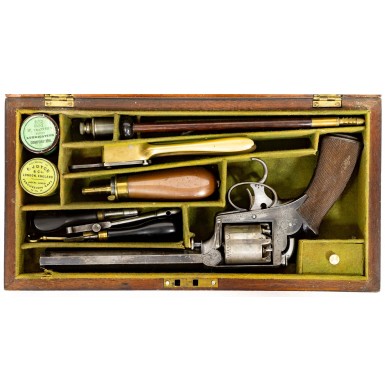 Extremely Rare Published Cased Hyde & Goodrich 1st Model "Adams-Tranter" Dragoon Revolver in 36 Bore