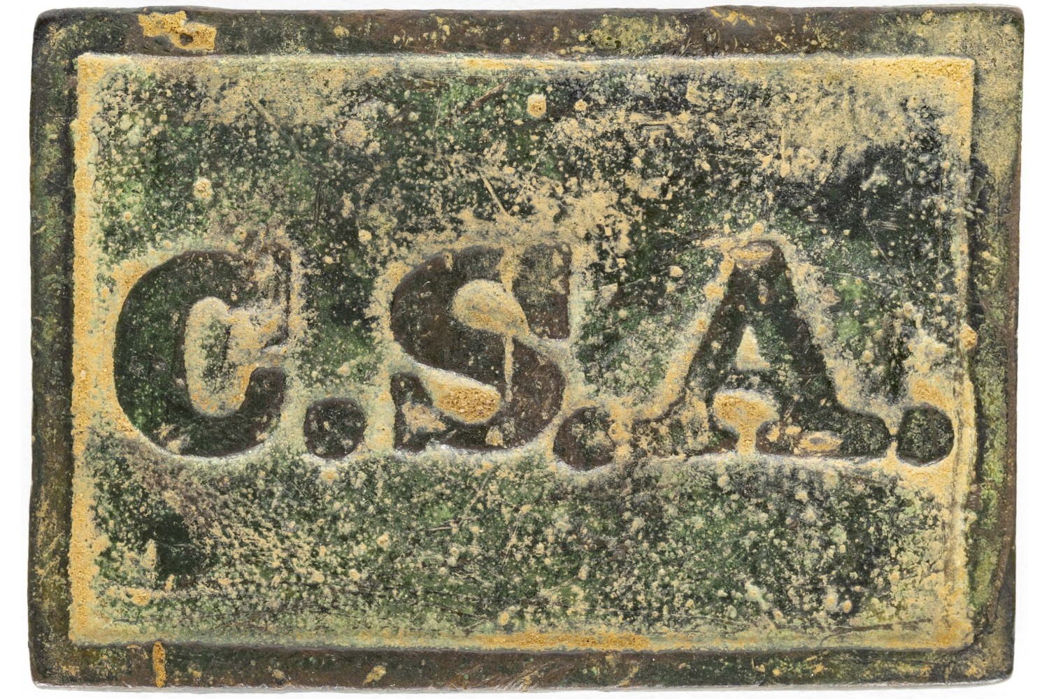 Gorgeous Dug Example of a Rectangular CSA Virginia Style Belt Plate