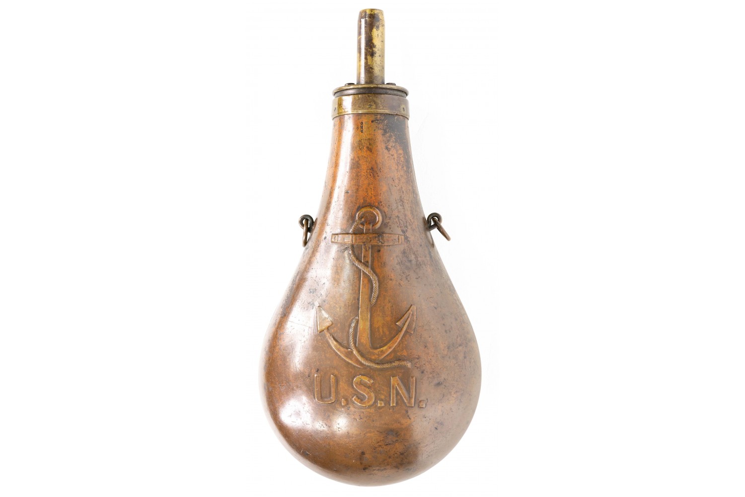 Round Brass Powder Flask with Valve - October Country