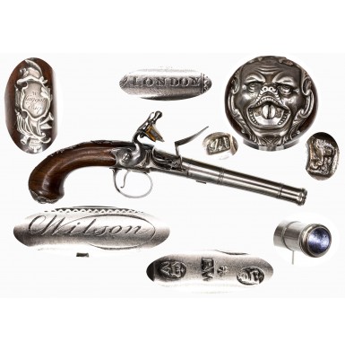 Lovely Silver Mounted Queen Anne Pistol by Wilson circa 1760-1770