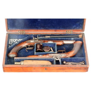 Extremely Rare Cased Pair of Schneider & Co - Memphis Pistols