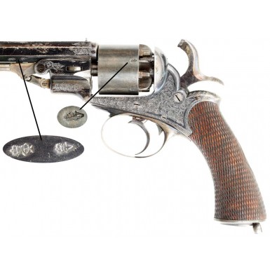Cased & Engraved Pryse & Cashmore Revolver - Very Fine