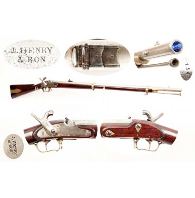 J Henry & Son Saber Rifle - Scarce Civil War Militia Rifle for Saber Bayonet
