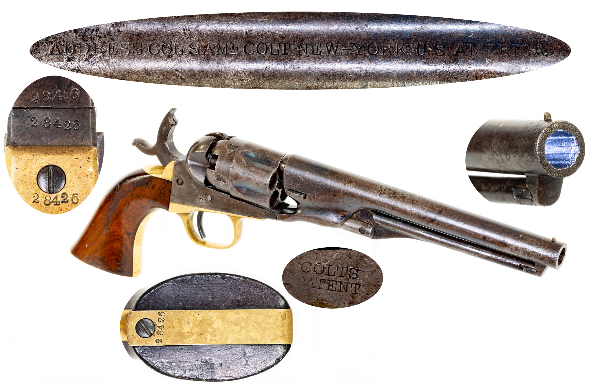 Rare French LePage Moutier Model 1858 9mm Cartridge Revolver